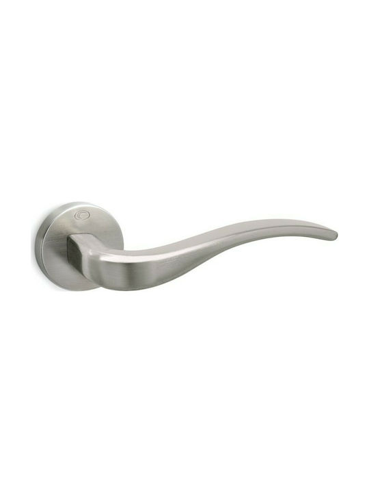 Convex Lever Front Door with Rosette Left 1625 Nickel