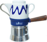 Top Moka Goccia Stovetop Espresso Pot for 2Cups Blue