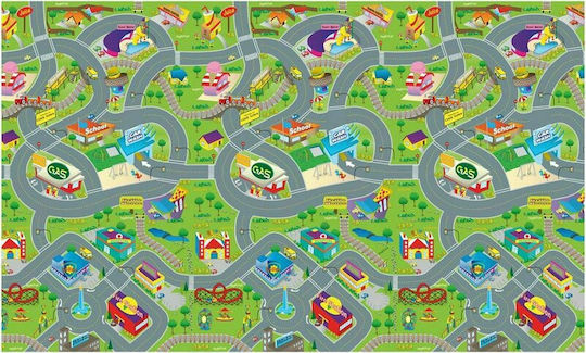 Eddy Toys Kids Synthetic Activity Mat City Road 120x100cm 3mm