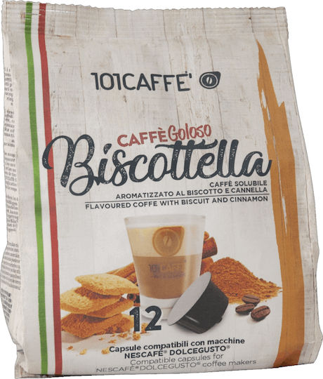 101Caffè Capsule Espresso Biscottella Compatibile cu Mașina Dolce Gusto 12capace