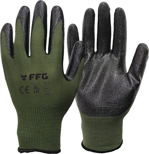 FFG Arbeitshandschuhe Elektriker Grün Nitril/Polyester 1Stück