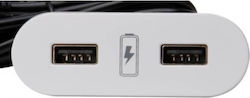 Kopp VersaPICK Χωνευτή Πρίζα με 2 Θύρες USB Ασημί