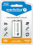everActive Professional Επαναφορτιζόμενη Μπαταρία 9V Li-ion 500mAh 1τμχ