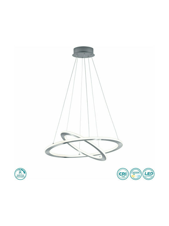 Trio Lighting Durban Μοντέρνο Κρεμαστό Φωτιστικό με Ενσωματωμένο LED σε Ασημί Χρώμα