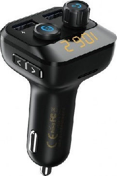 Remax RCC-105 Auto-Ladegerät 3.4A mit Anschlüssen: 2xUSB und FM-Sender Schwarz Farbe