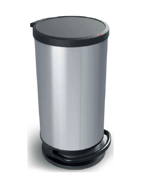 Dimitracas Paso Plastic Pedal Waste Bin 30lt Silver