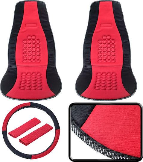 Car Seat Back Set 2pcs Polyester Red