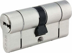 Hugo Locks Lock Cylinder Security GR 3.5S 70mm (35-35) with 5 Keys Silver