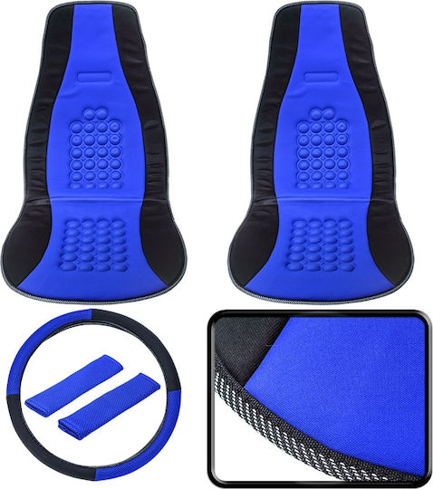 Car Seat Back Set 2pcs Polyester Blue