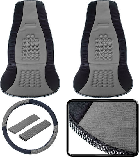 Car Seat Back Set 2pcs Polyester Gray