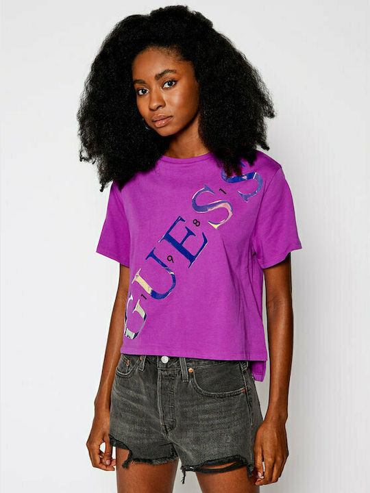 Guess W0BI91I3Z00 Γυναικείο T-shirt Μωβ 
