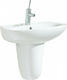 Creavit Apollo An der Wand montiert Waschbecken mit Säule Porzellan 80x28x28.6cm Weiß