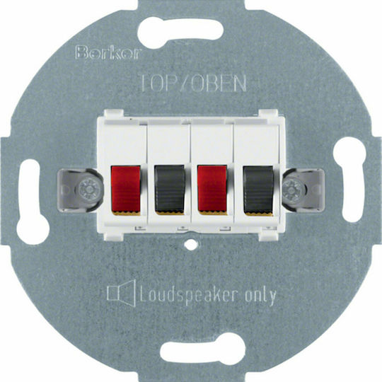 Hager Audio & Video Speakers Socket Mechanism White Διπλός 457309