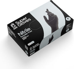 GMT Super Gloves Γάντια Νιτριλίου Χωρίς Πούδρα σε Μαύρο Χρώμα 100τμχ