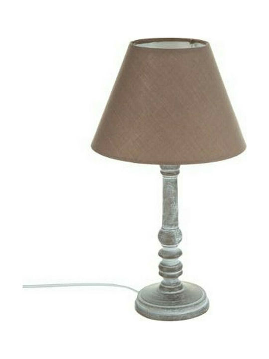 Pakketo Leo Plastic Vintage Table Lamp for Socket E14 with Brown Shade and Gray Base