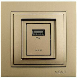 Mono Electric Despina Χωνευτή Πρίζα με 1 Θύρα U...