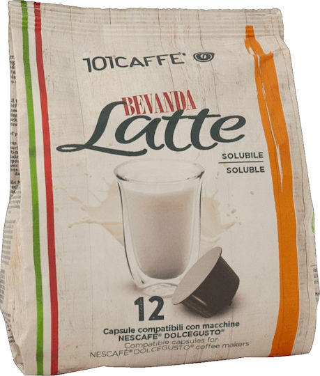 101Caffè Capsule Cappuccino Bevanda Latte Compatibile cu Mașina Dolce Gusto 12capace