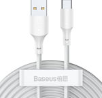 Baseus Simple Wisdom Regular USB 2.0 Cable USB-C male - USB-A male Λευκό 1.5m (TZCATZJ-02)