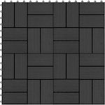 vidaXL WPC Garden Decking Board Black Colour 30x30cm 30x30cm 11pcs