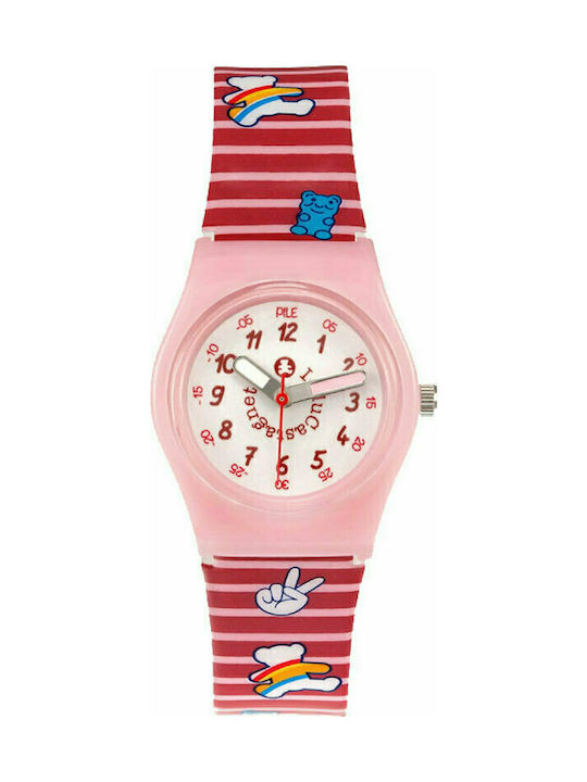 Lulu Castagnette Kids Analog Watch Αρκουδάκι with Rubber/Plastic Strap Multicolour