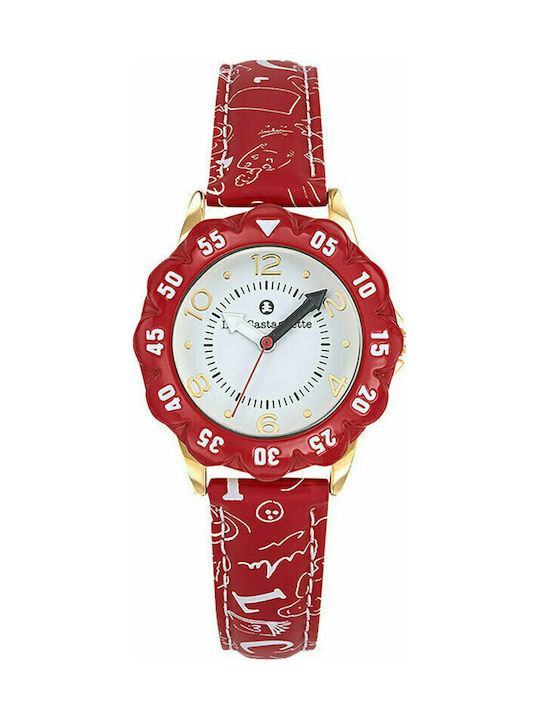 Lulu Castagnette Kids Analog Watch with Leather Strap Red