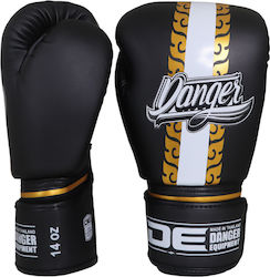 Danger Spirit Thai Synthetic Leather Boxing Competition Gloves Black