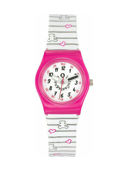 Lulu Castagnette Kids Analog Watch Pop with Rubber/Plastic Strap White