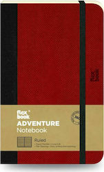 The Writing Fields Adventure Caiet A6 Cu dungi cu Elastic Roșu