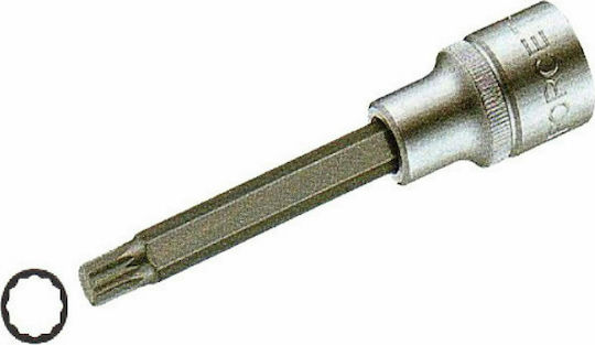 Force Priza Cheie tubulară cu Vârf Spline și Patrat de Prindere 1/2'' Dimensiune M10x100mm 1buc