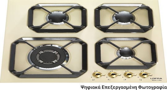 Fratelli Onofri HR BI 6G0/GA00 Gas Cooktop Autonomous 59.8x50.8εκ. Beige