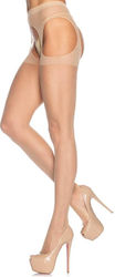 Leg Avenue Прозрачен Чорапогащник С Прашки Секси Чорапогащник Бежов