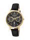 Esprit Ellen Γυναικείο Ρολόι 36mm Μπαταρίας με Μαύρο Δερμάτινο Λουράκι