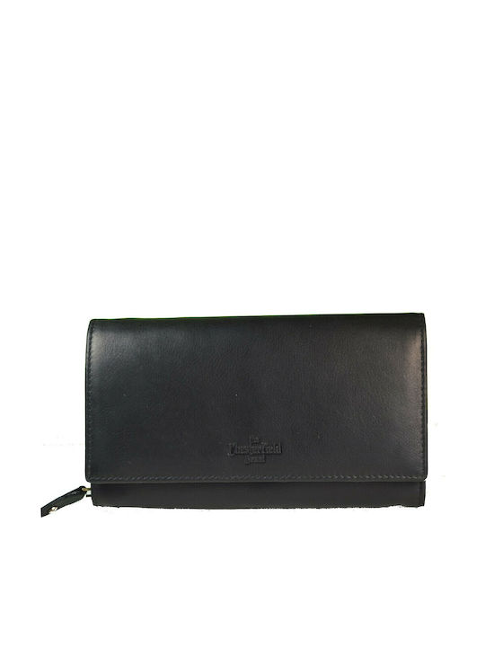 Large Leather Women's Wallet Classic with RFID Black