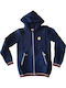 Kids Cardigan Knitted with Hood Blue Knitted Jacket