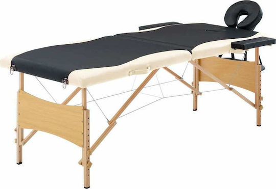 vidaXL 2 Positions Wooden Portable/Folding Massage and Physiotherapy Bed 191x70cm 2 Positions