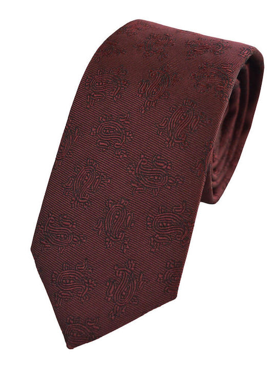 Silk Tie Maroon with Ruffles