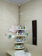 Factory ADS-188 Corner Floor Bathroom Shelf Plastic with 4 Shelves 33.5x21.5x320cm White