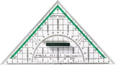 Faber-Castell Γεωμετρικό Τρίγωνο Πλαστικό Διάφανο με Λαβή Γεωδαιτικό