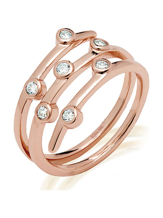 Jcou Women's Gold Plated Silver Ring with Zircon