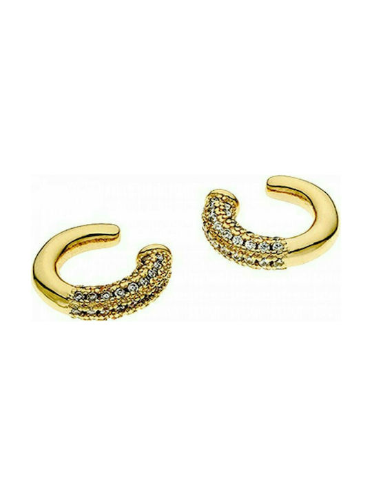 Breeze Earrings Hoops Gold Plated with Stones 210011.1