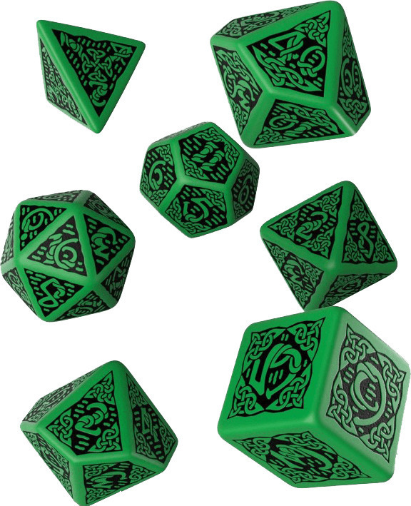 Q Celtic 3D Dice Set Green & Black 7τμχ Skroutz.gr