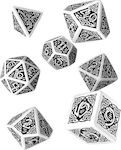 Q Workshop Celtic 3D Dice Set Dice White & Black 7τμχ SCER02