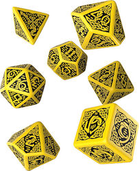 Q Workshop Celtic 3D Dice Set Dice Yellow & Bla...