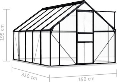 vidaXL 48217 Greenhouse with Aluminum Frame 3.1x1.9x22m