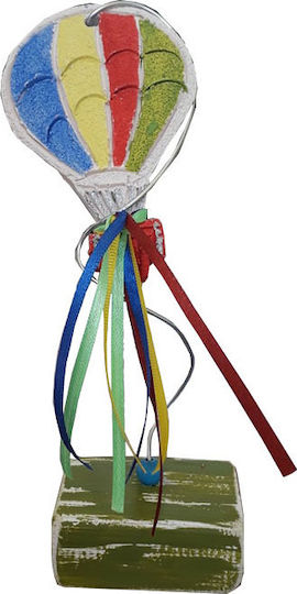 Kapadakis Wood Art Raumdekoration Handgefertigter Heißluftballon aus Hölzernes Green 20cm 1Stück