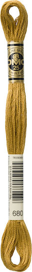 DMC Thread Embroidery Mouliné 117 Cotton in Gold color 8m