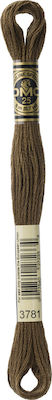 DMC Thread Embroidery Μουλινέ 117 Cotton in Brown color 8m Mocha Brown Dark