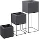 vidaXL Planter Box Set 3pcs in Black Color 46942