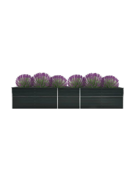 vidaXL Blumenkasten Metallisch Schwarz 400x80x77cm.