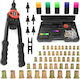 Mar-Pol Hand Riveter for Threads with 5 Tips M5-M12 5 Heads and Rivets M49570 Riveter Scissors / Ceiling Set